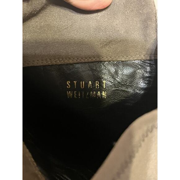 Stuart Weitzman •6• Mane Fringe Over the Knee Taupe Beige Suede 50/50 Boots NEW - Picture 15 of 16